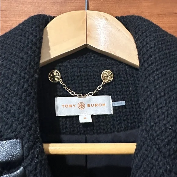 Tory Burch Black Knit Blazer jacket Sz M - Picture 2 of 8